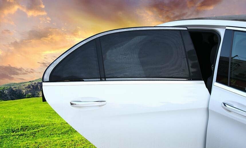 Auto zonneschermen - zonwering achterportieren  past altijd 100% dekkend
