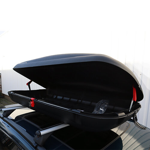 Dakkoffer Artplast 400 liter antraciet/carbon + dakdragers Nissan Micra 5 deurs hatchback 2002 t/m 2010