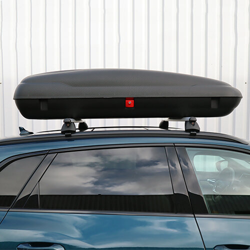 Dakkoffer Artplast 400 liter antraciet/carbon + dakdragers Seat Leon 5 deurs hatchback vanaf 2012