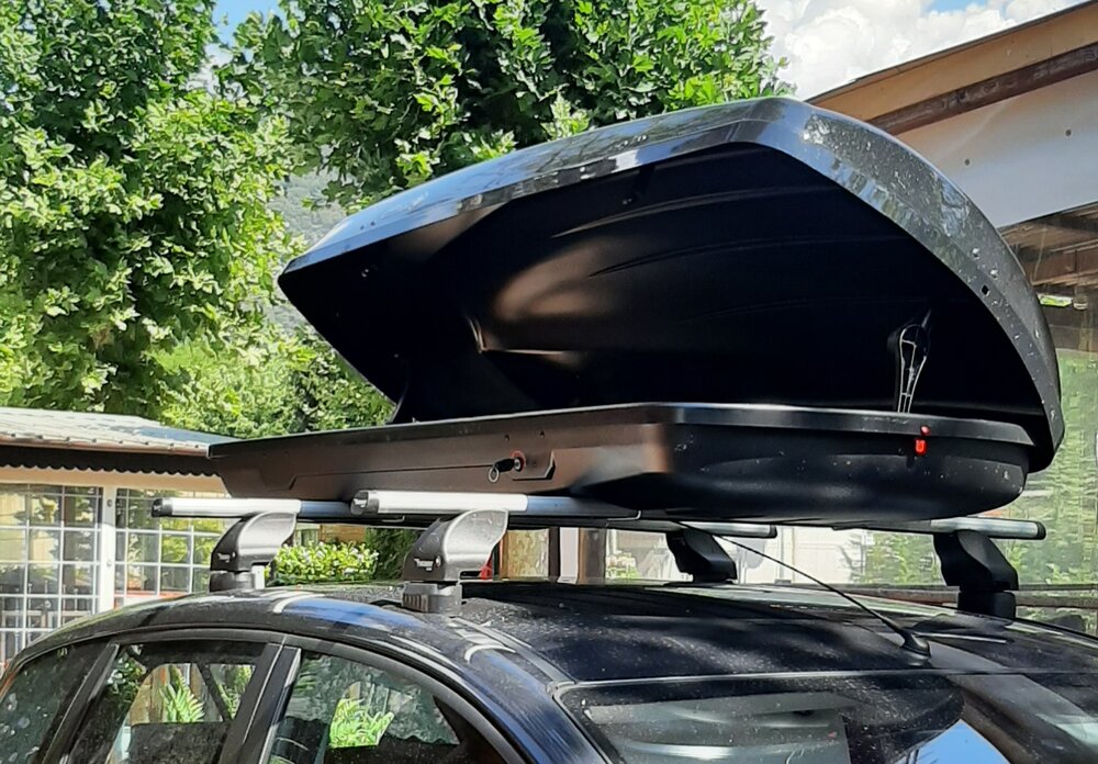TIP ! Modula Ciao dakkoffer skibox 430 Liter hoogglans zwart- 75 kg