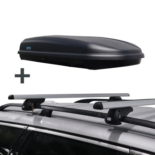 Dakkoffer PerfectFit 500 Liter + dakdragers Bmw 5-serie Touring Stationwagon 2001 t/m 2010