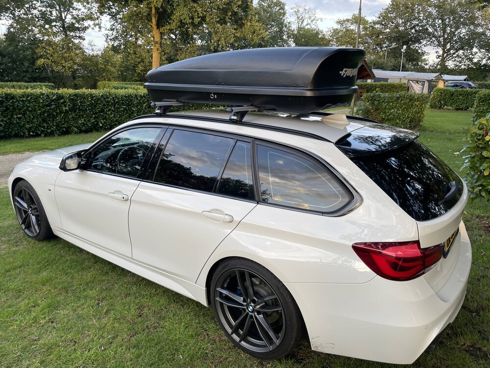 Dakkoffer Farad Koral N20 mat zwart 480 Liter + dakdragers Bmw 3 Touring - (F31) Stationwagon 2012 t/m 2019