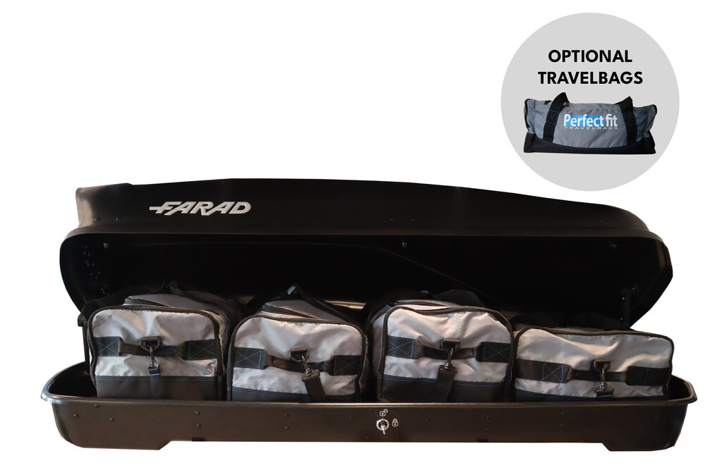 Dakkoffer Farad Koral N20 mat zwart 480 Liter + dakdragers Skoda Fabia Wagon Stationwagon vanaf 2015