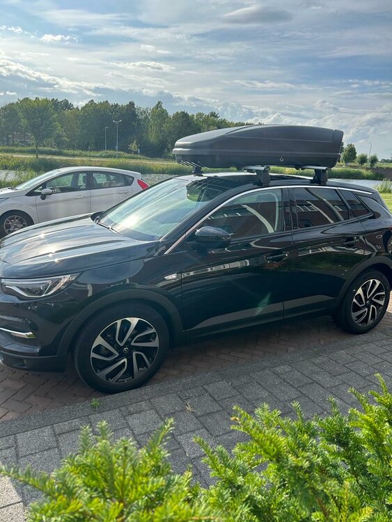 Dakkoffer Farad Koral N20 mat zwart 480 Liter + dakdragers Volvo V60 Stationwagon vanaf 2019