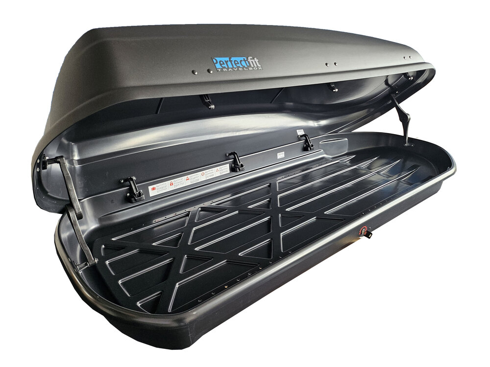 Dakkoffer PerfectFit 440 Liter + dakdragers Seat Leon 5 deurs hatchback vanaf 2012