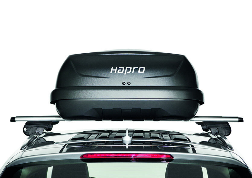 Dakkoffer Hapro Traxer 6.6 Antraciet + dakdragers Fiat 500 X vanaf 2015 voor gesloten dakrail