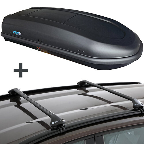 Dakkoffer PerfectFit 440 Liter + Dakdragers Audi A3 Sportback (8V) 5 deurs hatchback 2013 t/m 2020