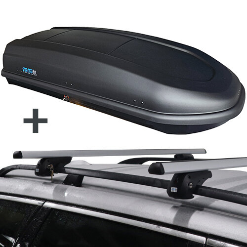 Dakkoffer PerfectFit 440 Liter + dakdragers Bmw 3-serie Touring Stationwagon 2005 t/m 2011