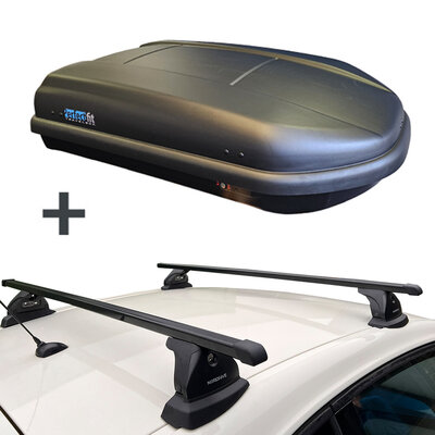 PerfectFit dakkoffer 400 liter + Nordrive dakdragers Fiat Croma 5 deurs hatchback 05/2005 t/m 04/2011