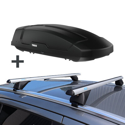 Dakkoffer Thule Force M 400 liter + dakdragers Maserati Levante vanaf 2016 voor gesloten dakrail