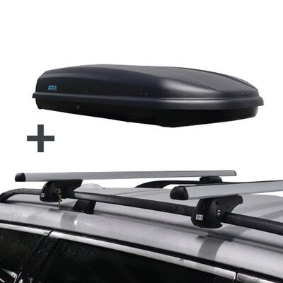 Dakkoffer PerfectFit 500 Liter + dakdragers Mazda 626 Stationwagon 1998 t/m 2002