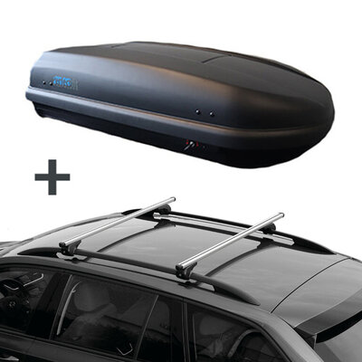 PerfectFit dakkoffer 400 liter + Nordrive dakdragers BMW X5 12/2003 t/m 02/2007
