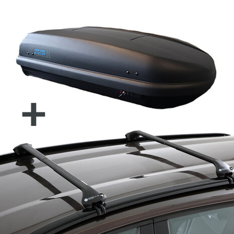 Dakkoffer PerfectFit 400 Liter + Dakdragers BMW 3 Serie Touring (E91) Stationwagon 2010 t/m 2013