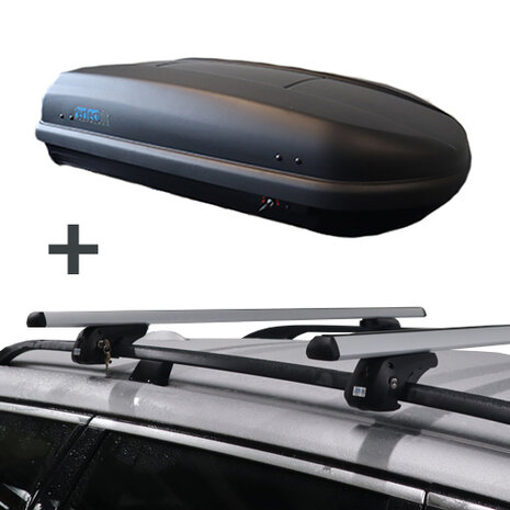 Dakkoffer PerfectFit 400 Liter + dakdragers Bmw 3-serie Touring Stationwagon 2005 t/m 2011