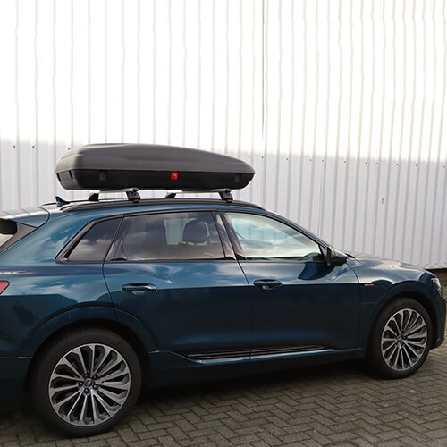 Dakkoffer ArtPlast 400 liter antraciet/carbon + dakdragers Jaguar XF SW (X250) 2012 t/m 2016 voor gesloten dakrail