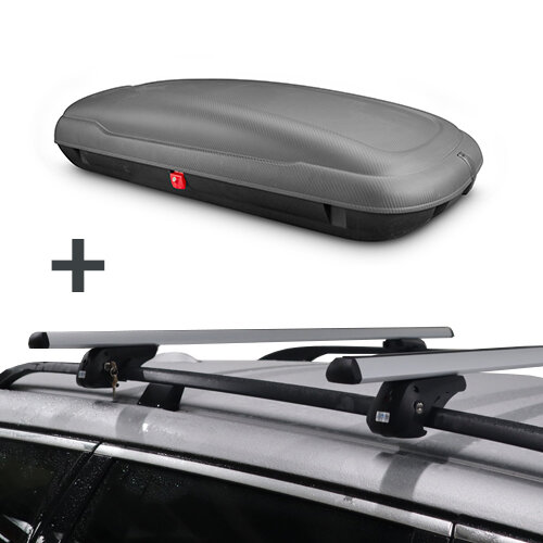 Dakkoffer ArtPlast 400 liter antraciet/carbon + dakdragers Fiat Croma Stationwagon 2005 t/m 2011