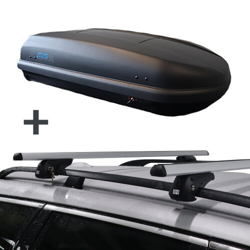 Dakkoffer PerfectFit 400 Liter + dakdragers Fiat Croma Stationwagon 2005 t/m 2011
