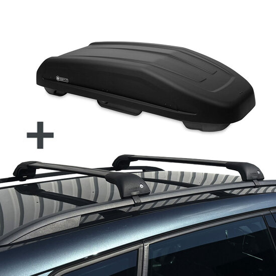 Modula dakkoffer Evo 470 liter + Nordrive dakdragers Nissan Qashqai 2014 t/m 2019
