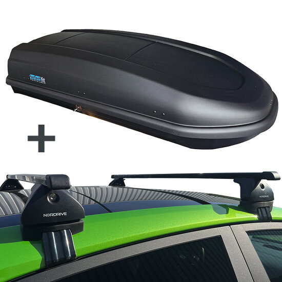 PerfectFit dakkoffer 440 liter + Nordrive dakdragers Fiat Tipp 5 deurs hatchback vanaf 10/2020