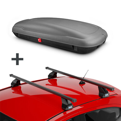 ArtPlast dakkoffer 400 liter + PerfectFit dakdragers Fiat Idea 5 deurs hatchback 2005 t/m 2012