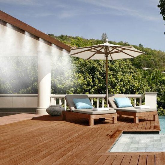 Terraskoeling - koele waterverneveling op uw eigen terras - mist systeem - zwart