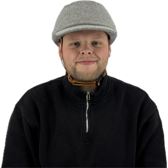 Vizorz SwitchCap fietshelm - Grey woolly cap