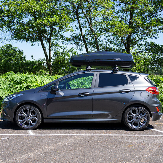 Modula dakkoffer Ciao 430 liter + Nordrive dakdragers Mercedes A-Klasse 5 deurs hatchback 10/2012 t/m 05/2018