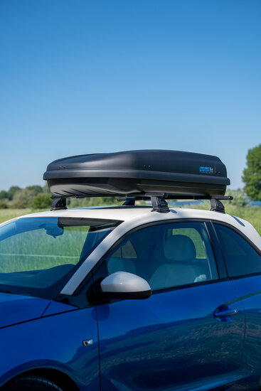 PerfectFit dakkoffer 400 liter + Nordrive dakdragers Mercedes A-Klasse 3 deurs hatchback 09/2004 t/m 12/2010