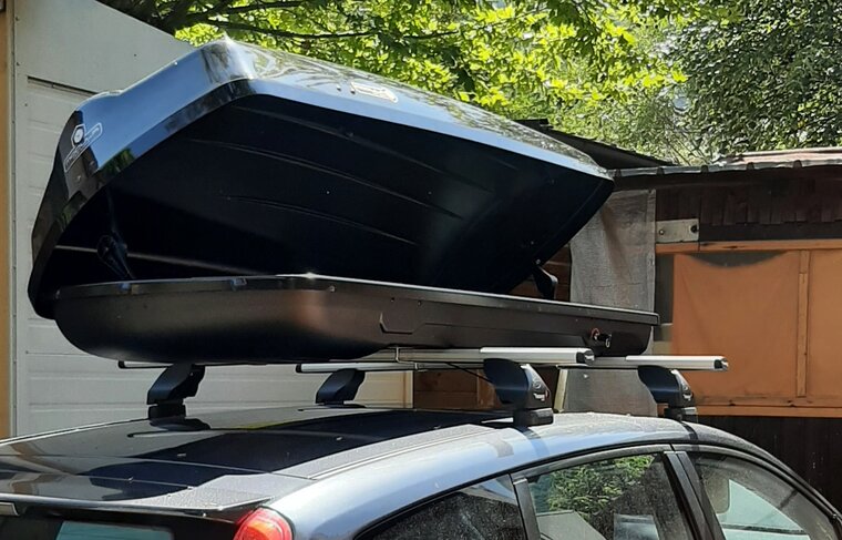 Modula dakkoffer Ciao 430 liter + Nordrive dakdragers Mazda CX-7 06/2007 t/m 12/2013