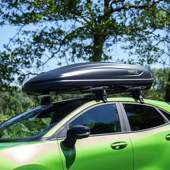 Dakkoffer Hapro Traxer 6.6 Antraciet + dakdragers Kia Optima SW vanaf 2017 voor gesloten dakrail