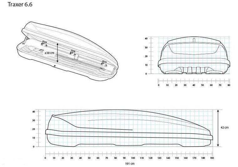 Dakkoffer Hapro Traxer 6.6 Antraciet + dakdragers Kia Soul (PM) vanaf 2014 voor gesloten dakrail