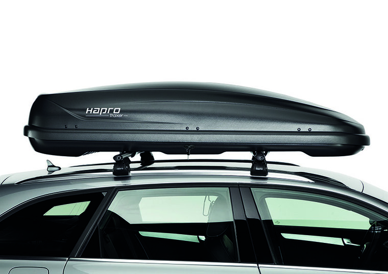 Dakkoffer Hapro Traxer 6.6 Antraciet + dakdragers Mercedes EQA (H243) SUV vanaf 2021 voor gesloten dakrail