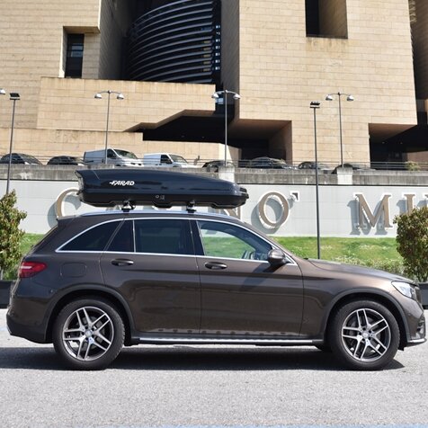 Farad dakkoffer Koral N20 480 liter - Mat zwart + PerfectFit dakdragers Mazda CX-5 vanaf 2017