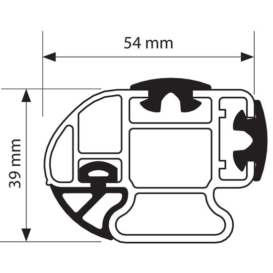 Nordrive dakdragers Mercedes Viano (met T-track) 09/2003 t/m 02/2014 set van 2 aluminium