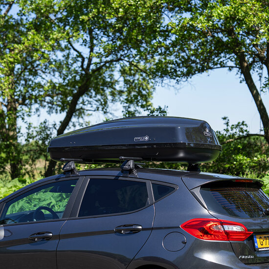 Modula dakkoffer Ciao 430 liter + Nordrive dakdragers Nissan Juke 5 deurs hatchback 10/2010 t/m 11/2019