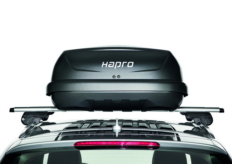 Dakkoffer Hapro Traxer 6.6 Antraciet + dakdragers Dacia Lodgy vanaf 2012 voor gesloten dakrail