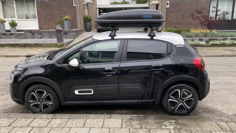 PerfectFit dakkoffer 400 liter + Nordrive dakdragers Opel Agila 05/2000 t/m 01/2008