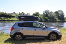 Farad dakkoffer Koral N20 480 liter - Mat zwart + PerfectFit dakdragers Mazda CX-5 vanaf 2017