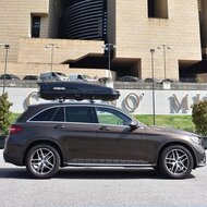 Farad dakkoffer Koral N20 480 liter - Mat zwart + PerfectFit dakdragers Mercedes C-Klasse stationwagon vanaf 2021