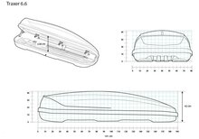 Dakkoffer Hapro Traxer 6.6 Antraciet + dakdragers Opel Grandland X vanaf 2017 voor gesloten dakrail