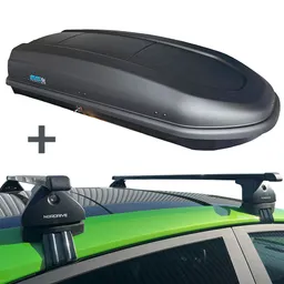 PerfectFit dakkoffer 440 liter + Nordrive dakdragers Volvo S60 4 deurs sedan 09/2010 t/m 10/2018