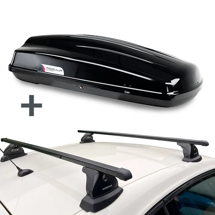 Modula dakkoffer Ciao 430 liter + Nordrive dakdragers Citroen C4 Aircross 04/2012 t/m 12/2017