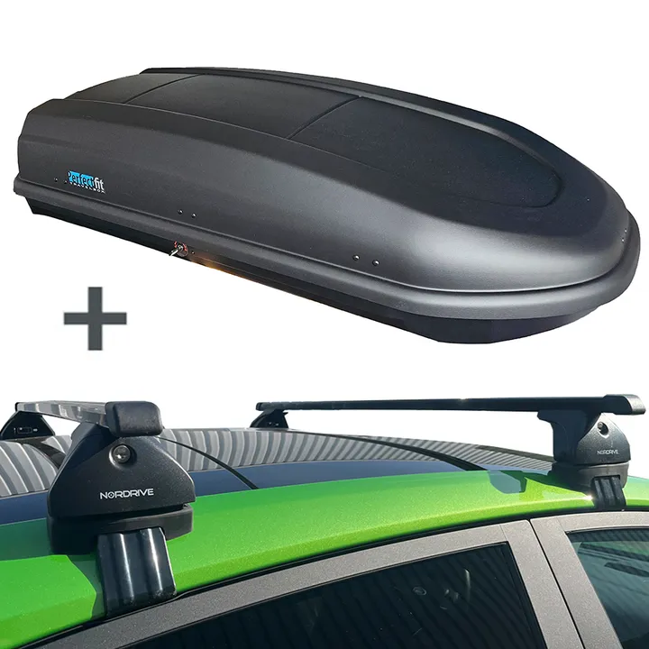 PerfectFit dakkoffer 440 liter + Nordrive dakdragers Volvo S60 4 deurs sedan 09/2010 t/m 10/2018