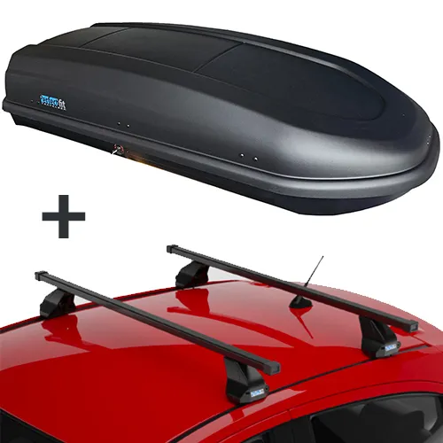 PerfectFit dakkoffer 440 Liter + PerfectFit dakdragers Peugeot 4008 SUV 2010 t/m 2013