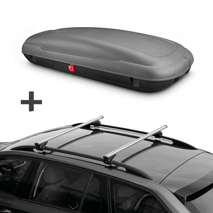 ArtPlast dakkoffer 400 liter + Nordrive dakdragers Nissan Primera stationwagon 01/2002 t/m 12/2008