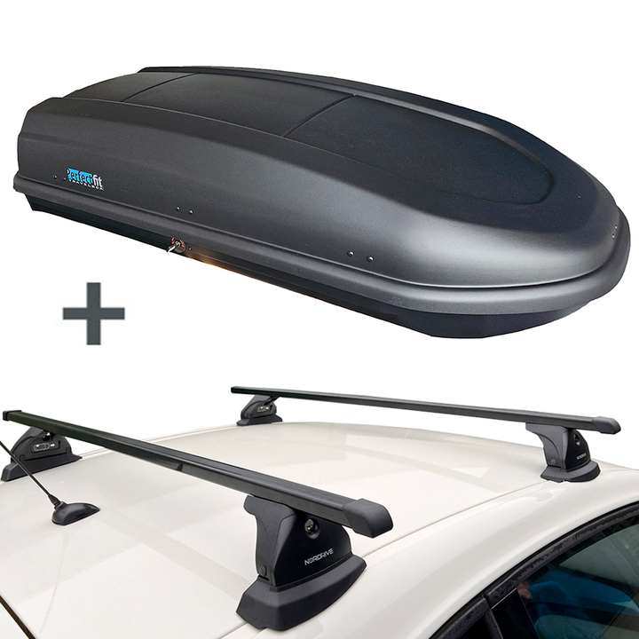PerfectFit dakkoffer 440 liter + Nordrive dakdragers Fiat Ulysse - Met T-track MPV 01/1994 t/m 12/2010